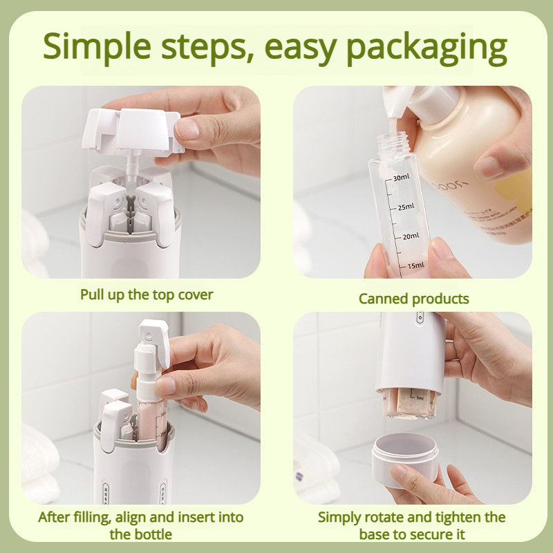 SEORA 4 in 1 Travel Dispenser Bottle Set