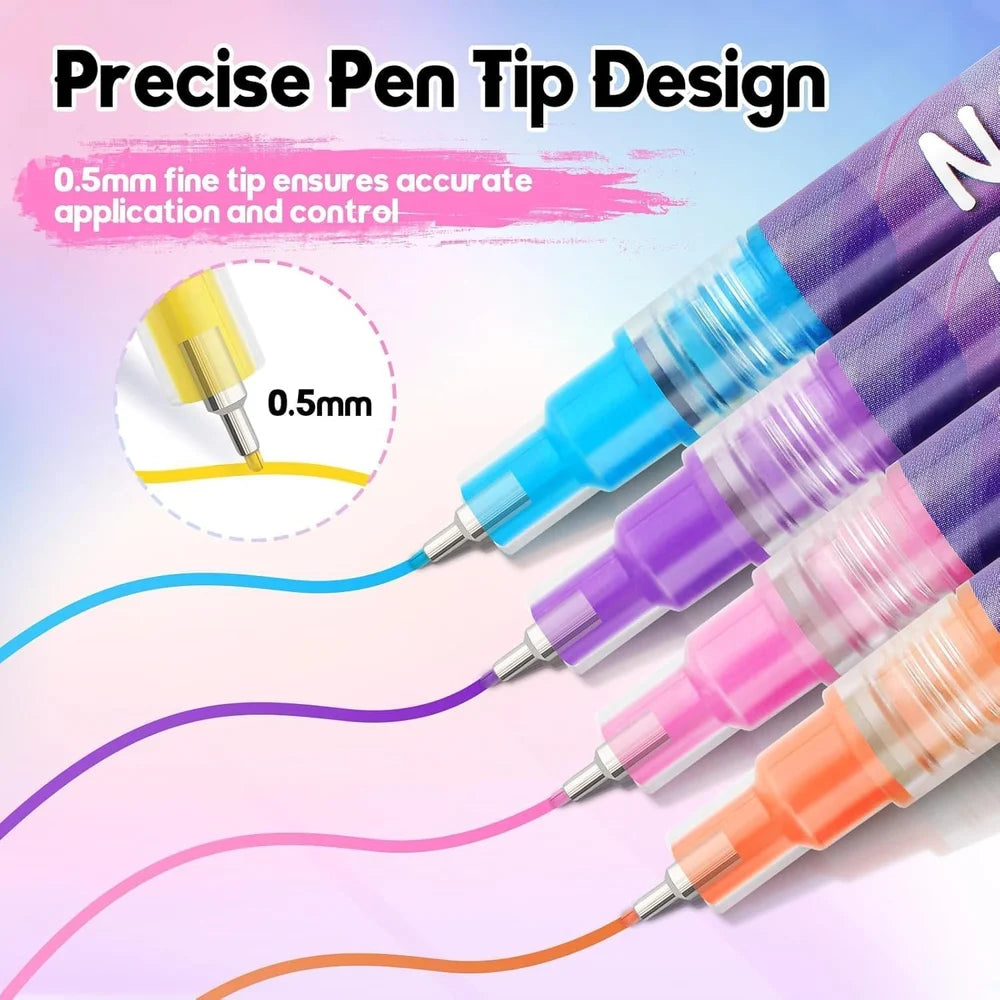 Nail art marker pen| Set of 12 pens
