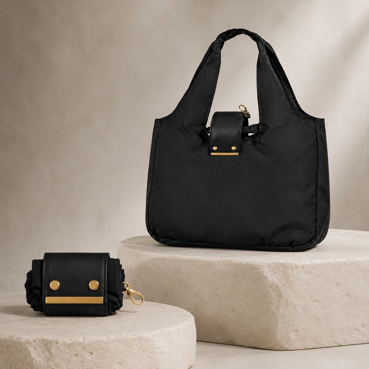 Foldable keychain tote bag