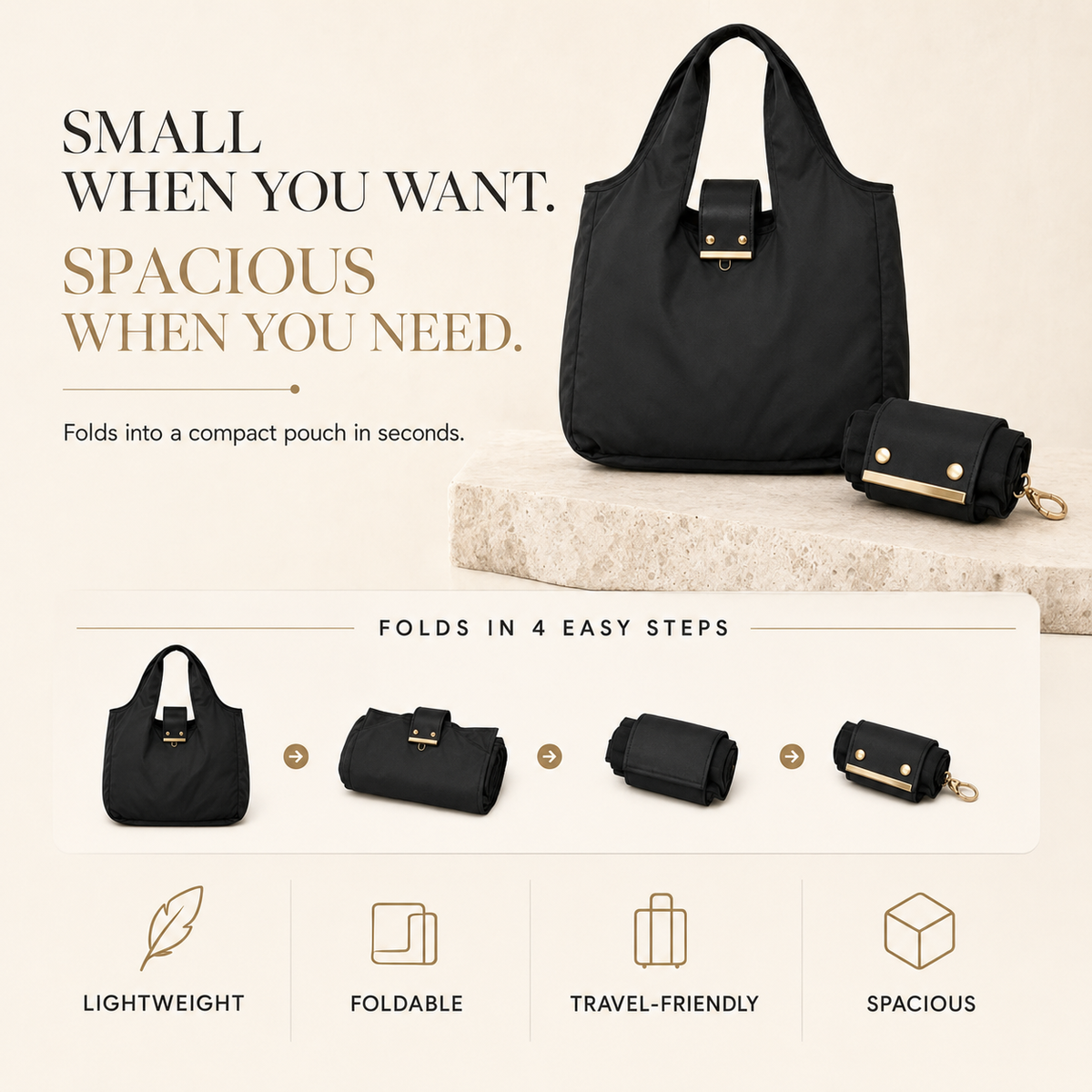 Foldable keychain tote bag