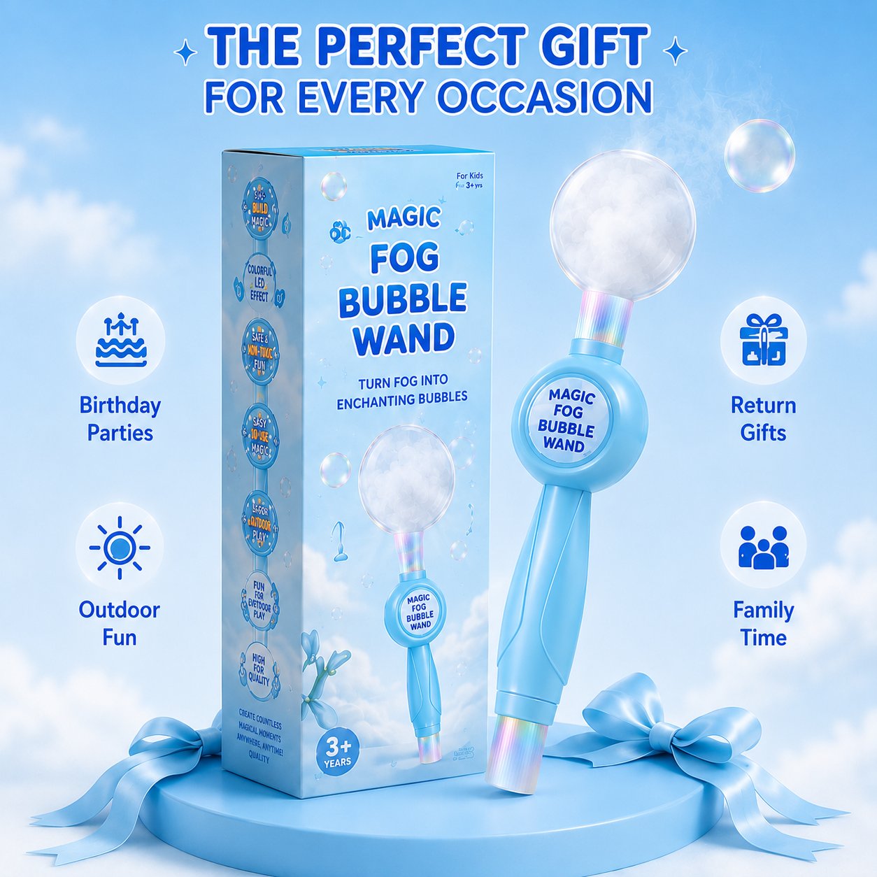 Magic bubble smoke wand