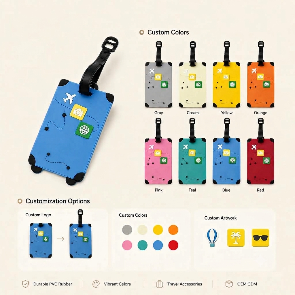 Cute silicone luggage tag