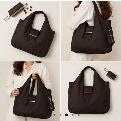 Foldable keychain tote bag