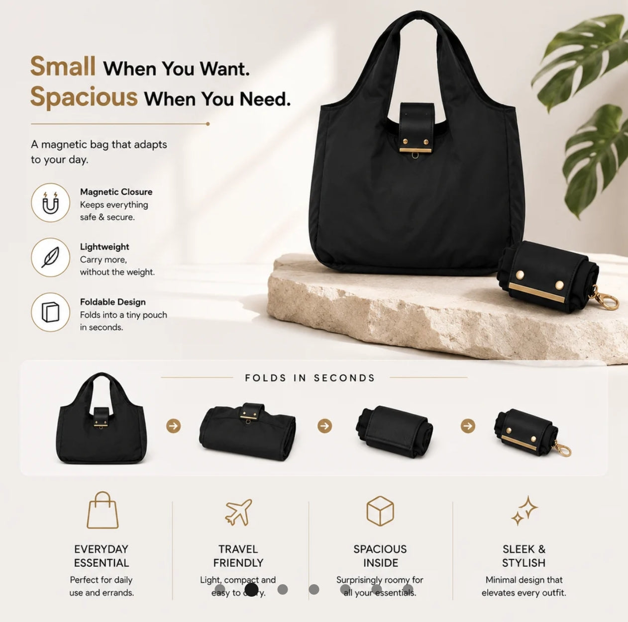 Foldable keychain tote bag