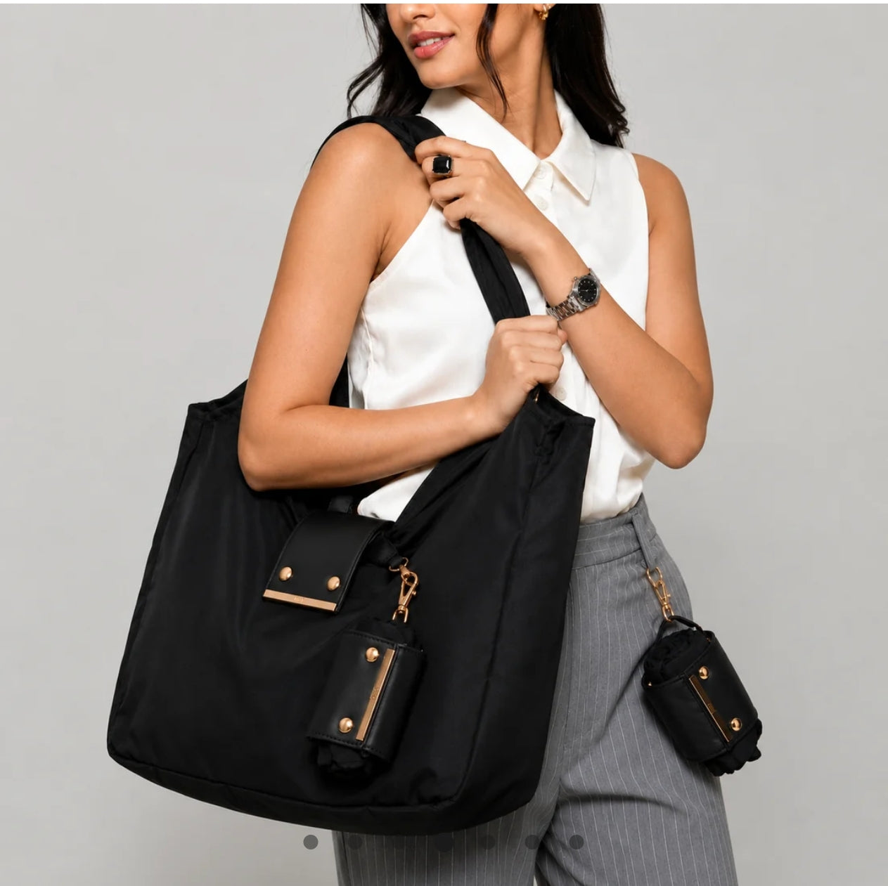 Foldable keychain tote bag